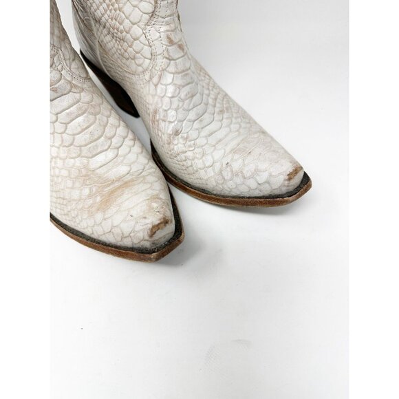 Idyllwind Womens Strut Western Boots Snip Toe Snake Print Embossed Ivory 9.5 B - Picture 8 of 11